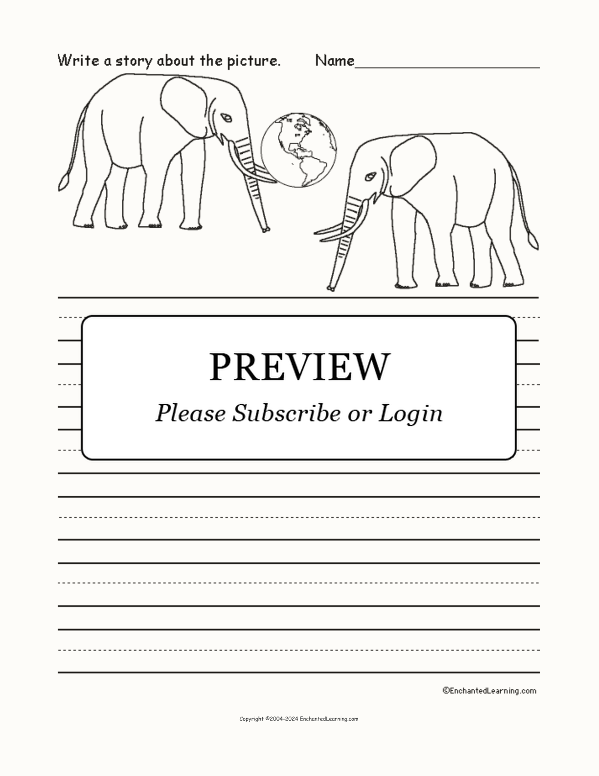Picture Prompts - E interactive worksheet page 1