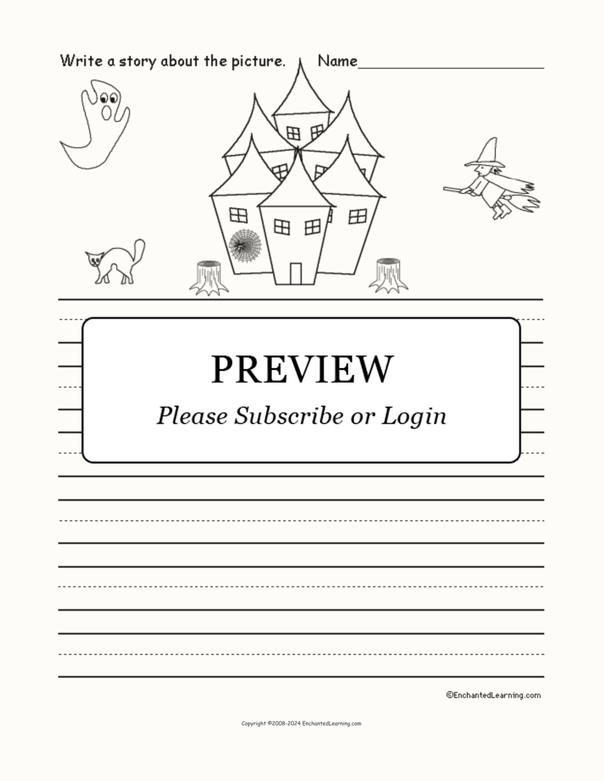 Picture Prompts - Haunted House interactive worksheet page 1