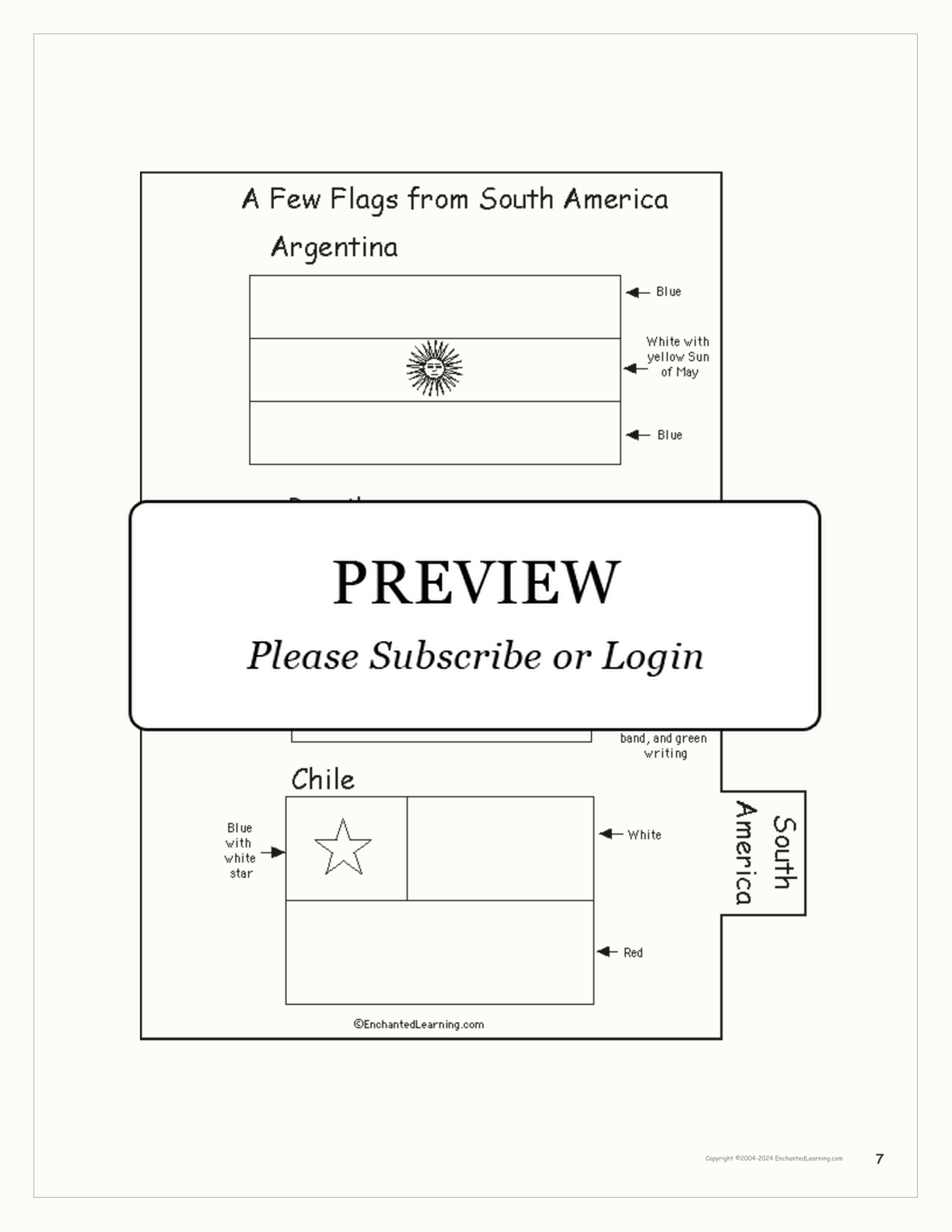 World Flags Book interactive printout page 7