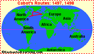 Map of Cabot's Routes