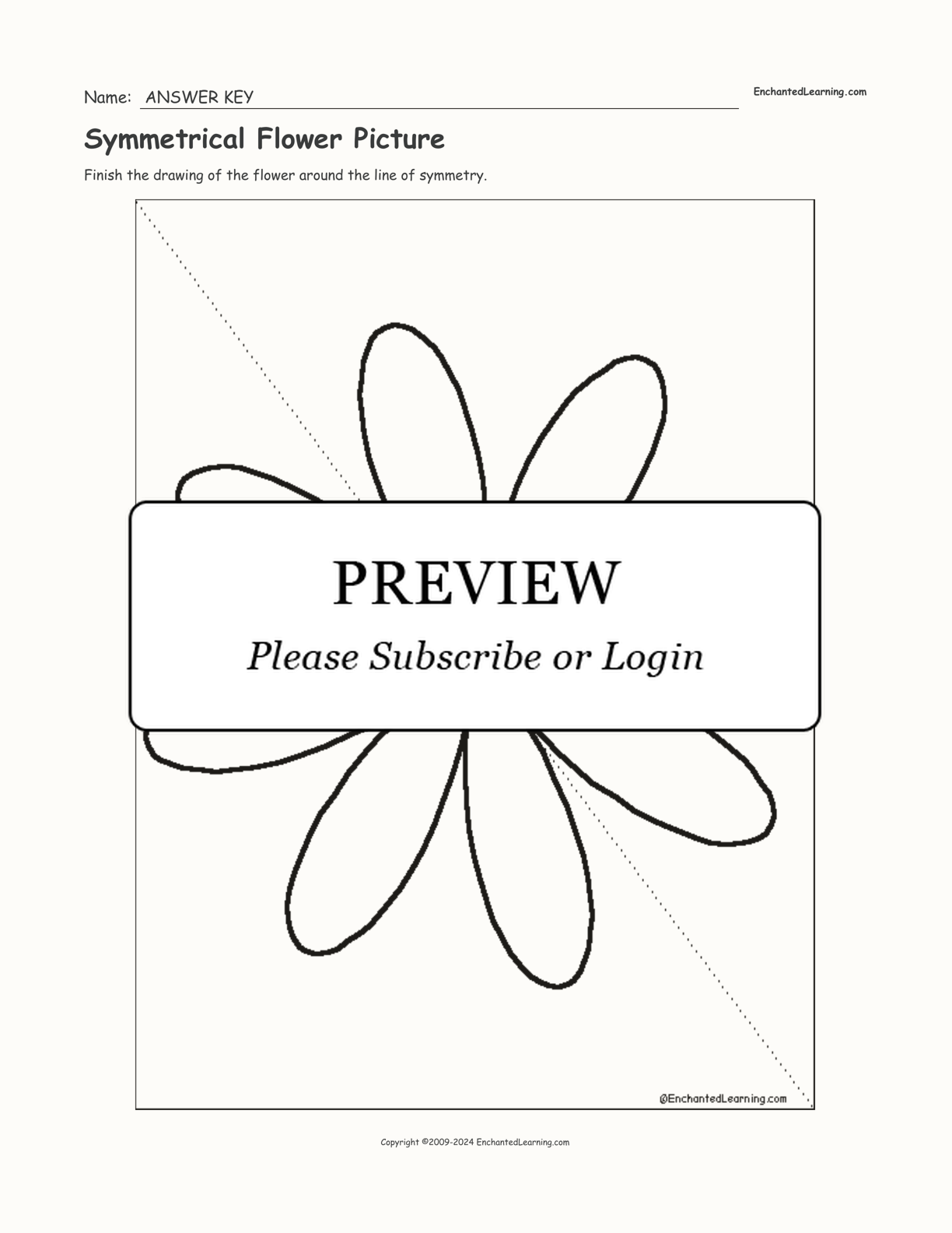 Symmetrical Flower Picture interactive worksheet page 2