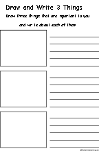 Holiday: Draw and Write 3 Things - Printable Worksheet