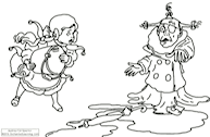 Dorothy and the Wicked Witch of the West Coloring Page
