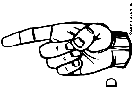 ASL D flashcard